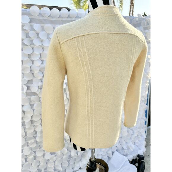Vintage GEIGER Austria Cream Ivory jacket boiled 100% Wool Medium Quiet Luxury - Picture 9 of 9